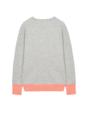 Classic Crew Neck Sweater_CB_Light Grey/Coral Pink