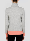 Turtleneck Slimfit Sweater_CB_LightGrey/Coral Pink