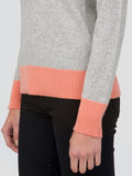 Turtleneck Slimfit Sweater_CB_LightGrey/Coral Pink