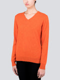 V Neck Sweater_Orange