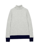 Turtleneck Slimfit Sweater_CB_Light Grey/Navy