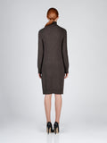 Turtleneck Slimfit Dress_Cocoa Brown