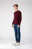 Men Crew Neck Sweater_Burgundy