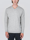 Men V Neck Sweater_Light Grey