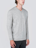 Men V Neck Sweater_Light Grey