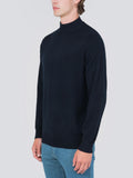 Men Mockneck Sweater_Dark Navy