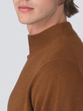 Men Mockneck Sweater_Deep Camel