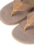Men Suede with Leather Thong - TAUPE SUEDE/TAN