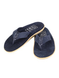 Men Suede with Leather Thong - NAVY/NAVY